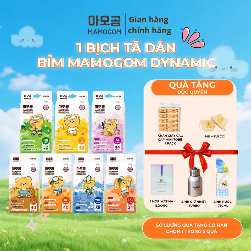 Tã Bỉm dán NB, S Dynamic, tã dán dành cho bé sơ sinh mềm mại cho bé từ 3-5kg, 4-8kg