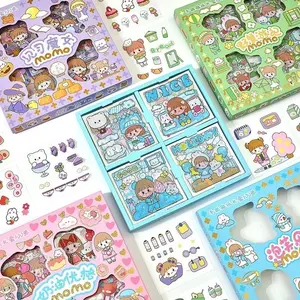 Sticker MOMO Stiker Waterproof Botol Minum Tumblr Kartun Viral Lucu Korea DIY/Stiker Aesthetic DIY Buku Diary