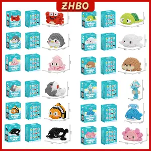 Mainan Anak Perempuan Bricks Kehidupan Laut Mainan DIY Mini Puzzle Nano Block Susun Edukasi