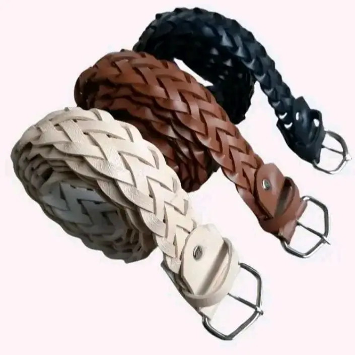 Ikat Pinggang Cewek Remaja/Sabuk Model Kepang Gesper Jarum/Sabuk Cewek Kepang Kulit Sintetis branded belt