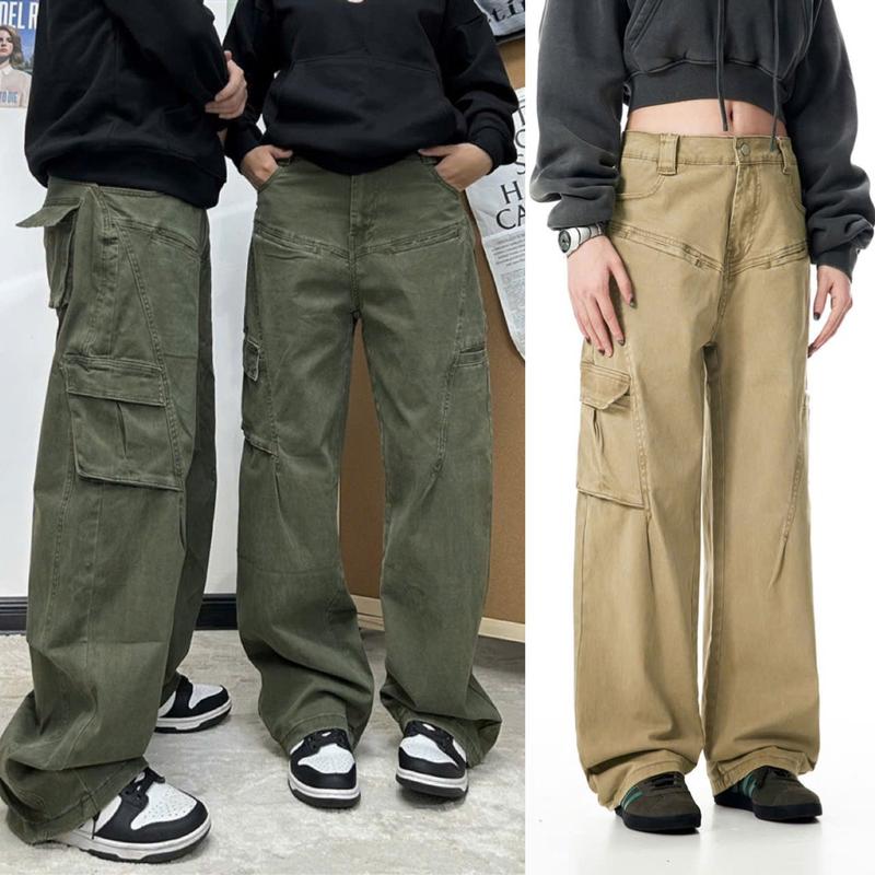 Deal Xả Kho - Quần kaki ống suông CHAP phong cách cá tính Hàn Quốc hàng thiết kế Nam nữ đều mặc được Pants
