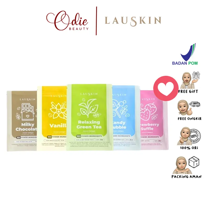 LAUKSIN BEAUTY MASKER GREENTEA MASKER JERAWAT LAUSKIN MASKER ORGANIK 0