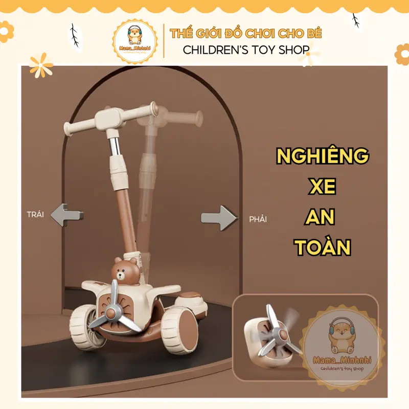 Xe Trượt Scooter 3in1 Cao Cấp Cho Bé Có Nhạc Đèn, Trọng Tải 100kg 5