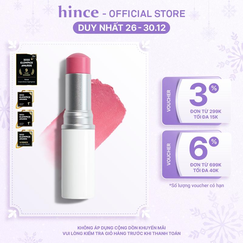 hince Sáp trang điểm căng bóng da dạng thỏi hince True Dimension Radiance Balm 10g