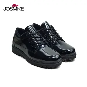 Josmike Sepatu Pria Pantofel Oxford Formal Kerja Kekinian Pdh Berkualitas Hitam Glossy Tali Hitam Kasual