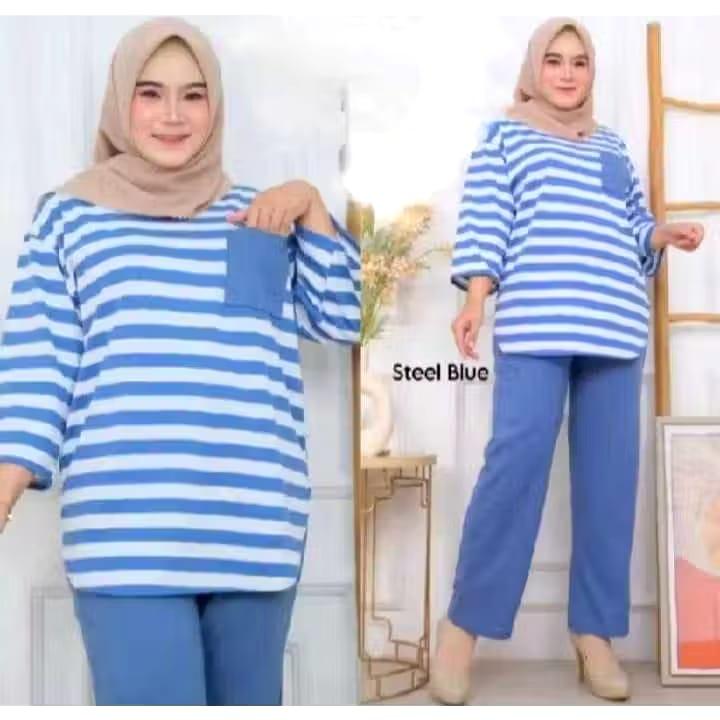 Product Introduction of Setelan atasan Salur Celana Cargo wanita Dewasa Terlaris virall 2025 10