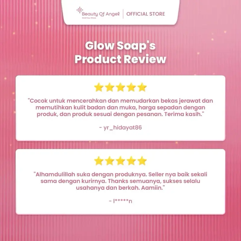Beauty of Angel - Glow soap - Sabun Mandi | Sabun Batang | Soap Bar | Sabun Antiseptik Melembabkan dan Mencerahkan - 40gr 3