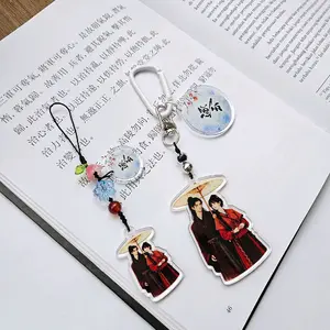 Gantungan Kunci & Phone Charm Akrilik Couple Hanfu Payung | Wuxia Aesthetic Pursuit of Jade Zhu Yu | Clear Acrylic Premium With Natural Stone ganci mura gancia kri