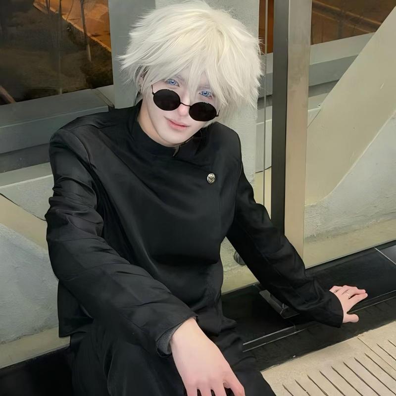 Product Introduction of Anime Jujutsu Kaisen Satoru Gojo cosplay costume wig Tokyo High School Japanese uniform Halloween party Menswear Clothing 24