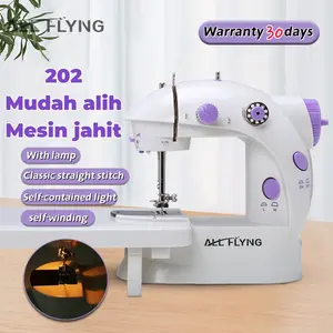 【ALL FLYING】 Mesin jahit Mini Electric 202 Mesin Jahit Kit Mesin Jahit Portable 2 Kecepatan Dengan Kaki Mini portable electric sewing machine for household use