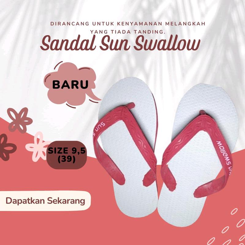 ECERAN SATUAN DAN GROSIR 1/2LUSIN!!!Sun Swallow Classic Warna SERI 9-10,5(38-41) Sandal Jepit Karet putih fleksibel sexy 6