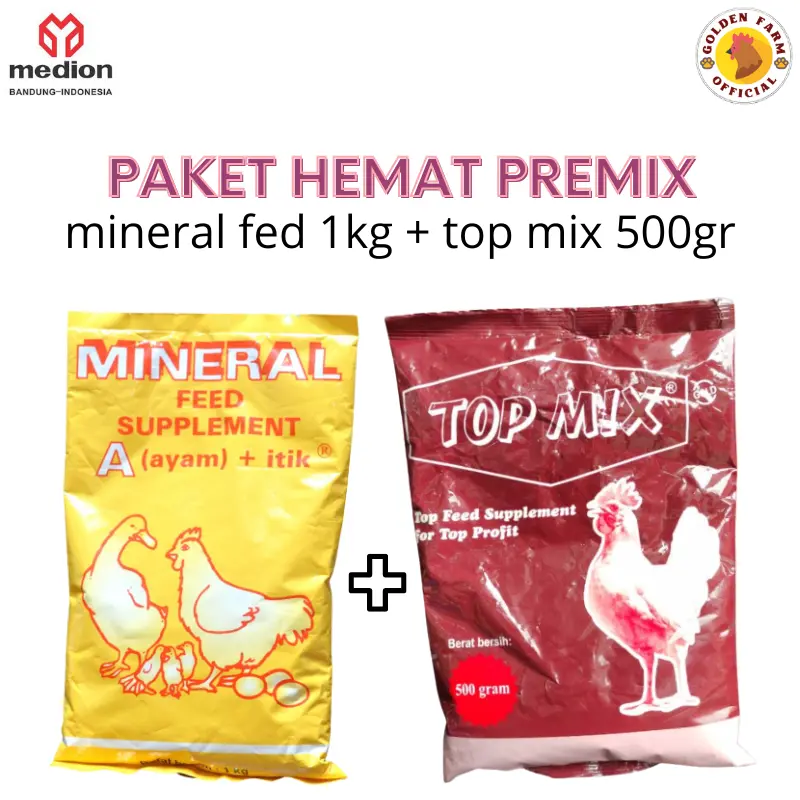 Top mix 500 gr +  Mineral feed supplement 1kg - premix campuran pakan Ayam