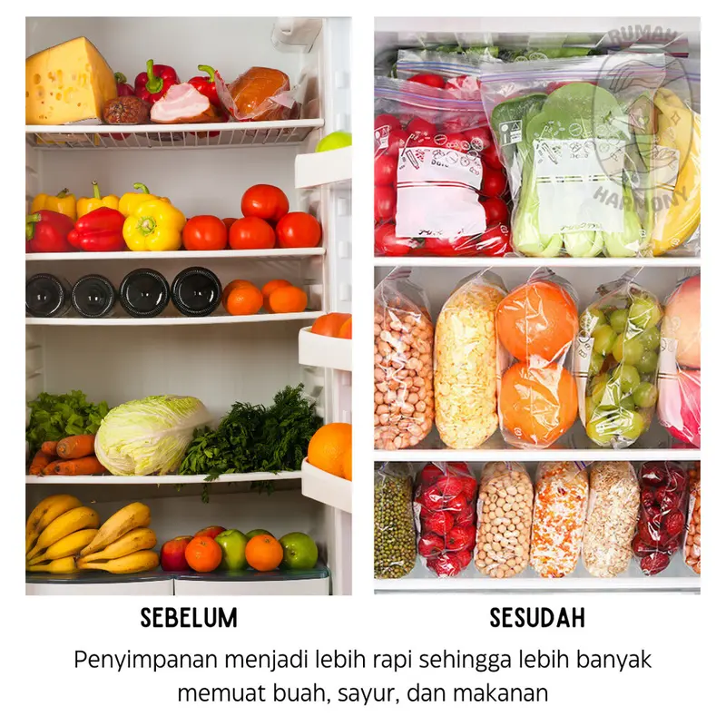 Plastik Double Ziplock Reusable Penyimpan Makanan Sayuran Buah Daging Higienis Food Grade 2