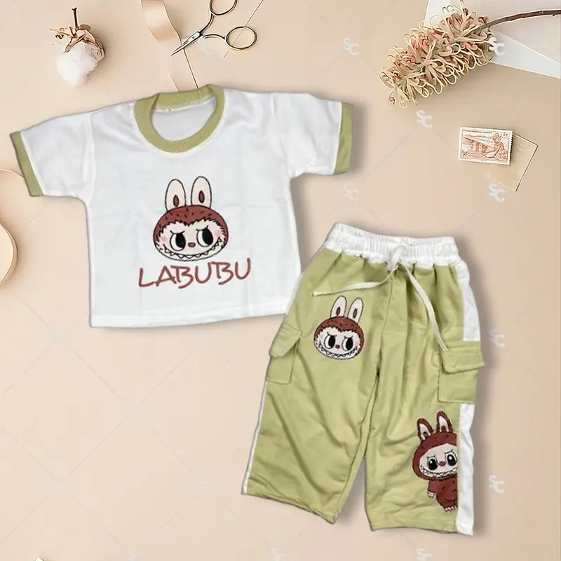 set outfit anak perempuan sweater terbaru setelan motif usia 1-12 tahun Parsel setelan  labubu taupe setelan resmi & setelan 3