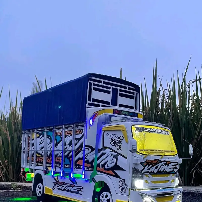 Mainan Truk Oleng anak-anak Full Variasi Lampu Bonus Terpal rc excavator Miniatur 0