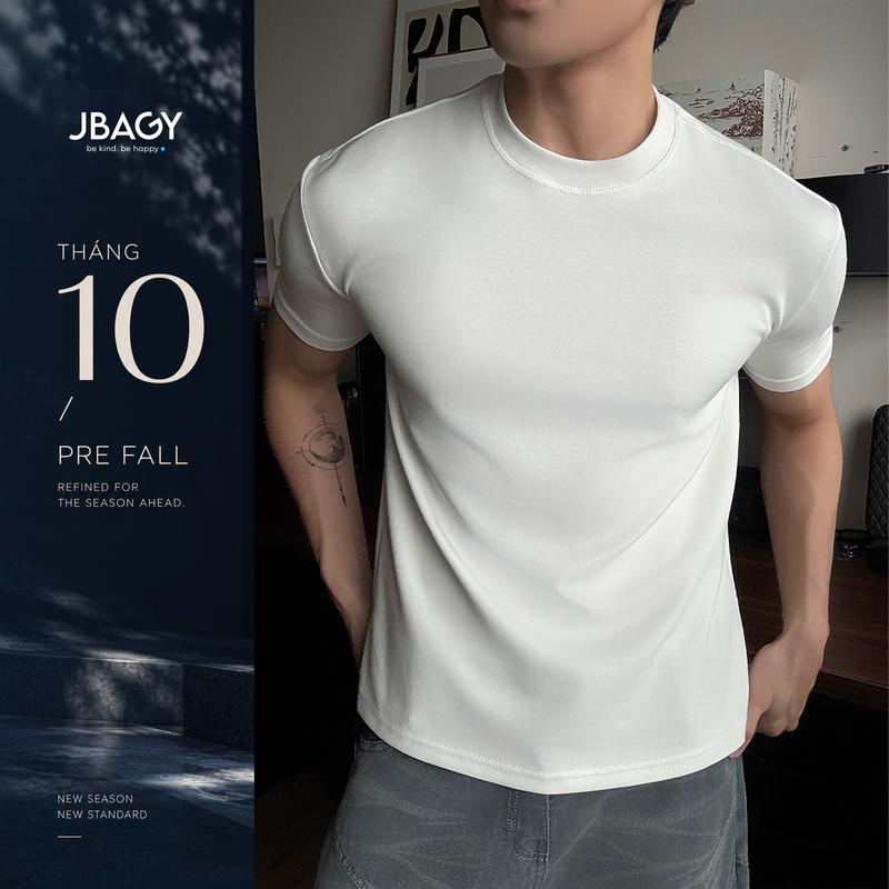 Áo thun nam Muscle Fit vải Cotton Hàn mềm mịn tôn dáng - JT2503