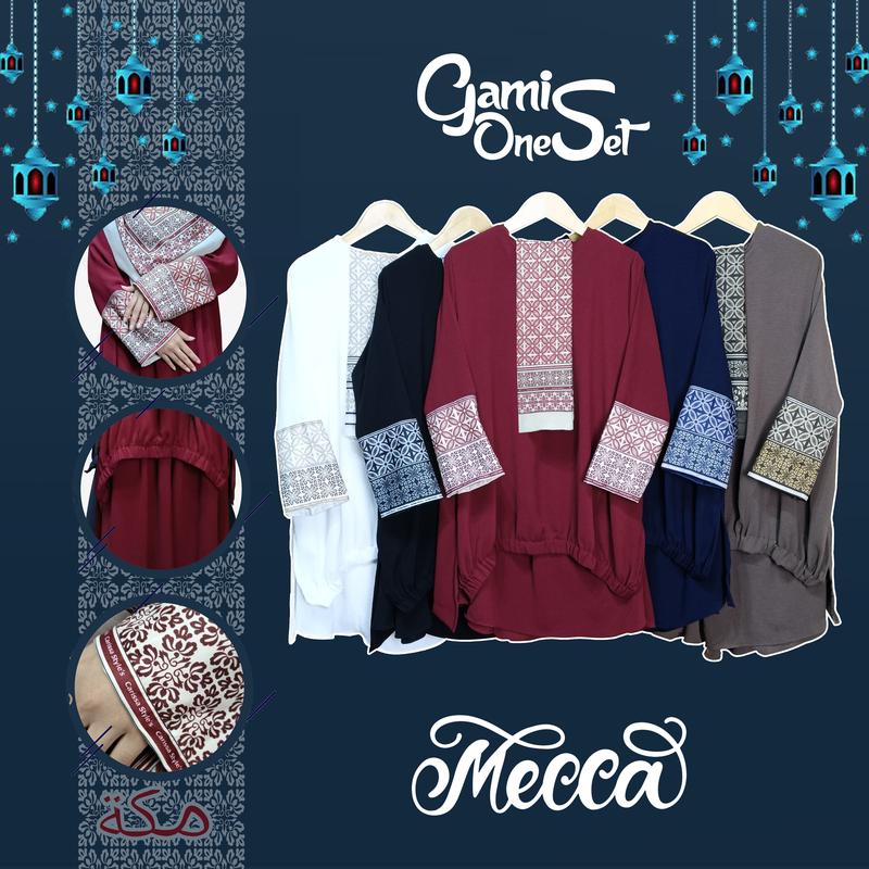 (CRS) Gamis Oneset Mecca (Tunik + Rok + Hijab Segi Empat ) 0
