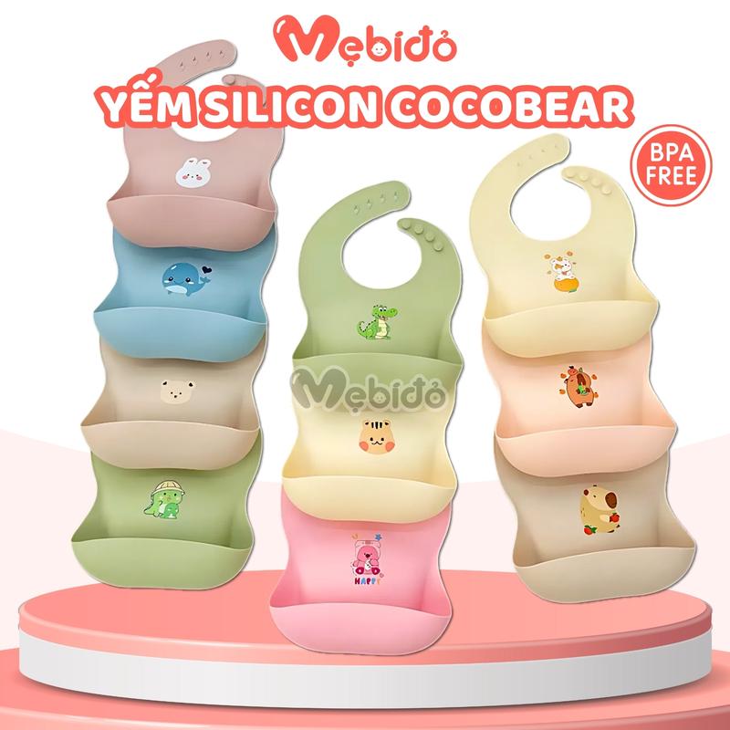  Yếm Ăn Dặm Cho Bé Silicon MISAN Cao Cấp Có Máng Chống Thấm Nước Shop Mẹ Bí Đỏ 