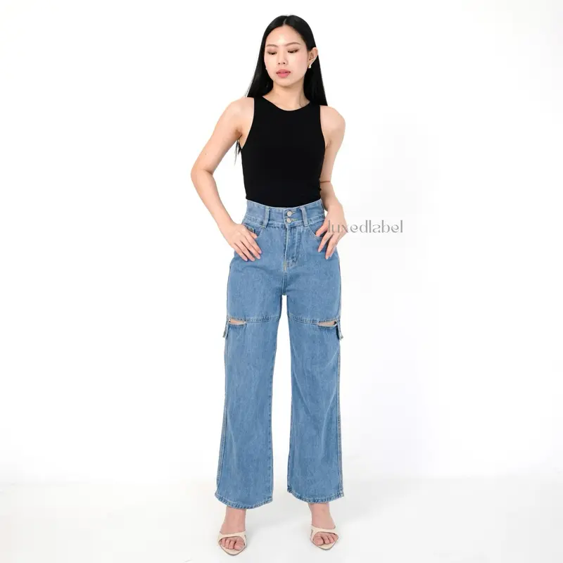 [LUXE.DLABEL] - 197 JEANS  | Celana Panjang Highwaist Wanita Jeans Wanita Polos Ripped Jeans Highwaist Wanita Skinny Jeans Highwaist Baggy Wideleg Jean