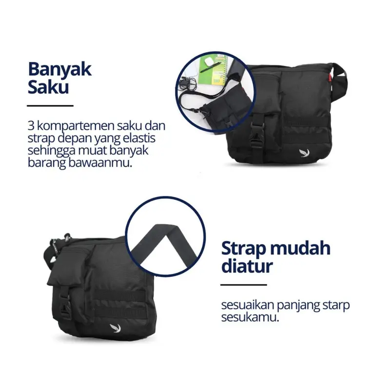 Tas Selempang Slingbag Natan Casual Kerja Slingbag Pria Multifungsi Canvas Premium 3