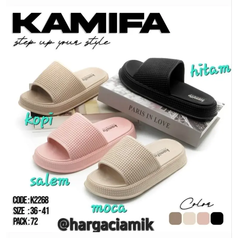 Sandal wanita/Sandal Slop Wanita/Sandal Tidak Licin/Sandal Murah Shoes Sendal Cewek Selop Karet Jelly