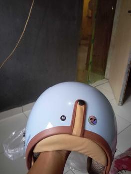 Product Review of HELM BOGO DEWASA KACA PILOT CLEAR MODEL HIJAB RETRO PRIA WANITA LIST BUSA COKLAT FULL LEHER SNI TERBARU MOTORCYCLE from R**😬 1