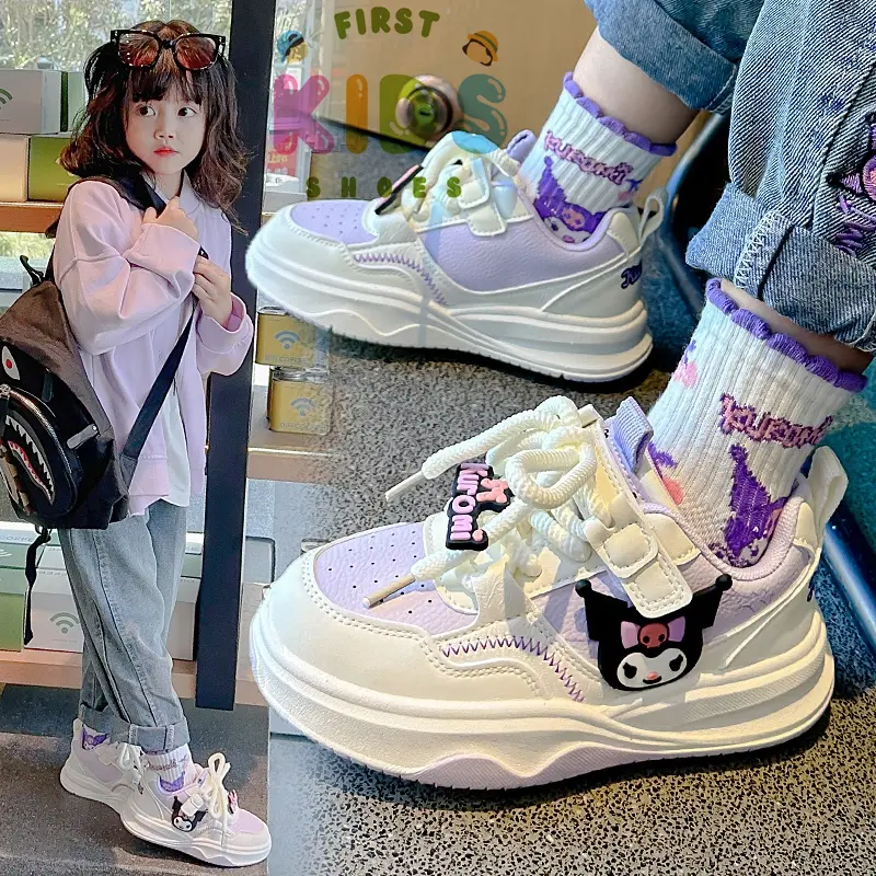 First Kids 2025 Stylish Kuromi sneakers for kids girls Korean school shoes for girl Melody shoes sport shoes running shoes