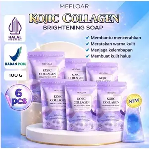 [6 PCS] Sabun KOJIC Collagen Soap 100G Sabun Mandi Memutihkan Badan dan Wajah ORI