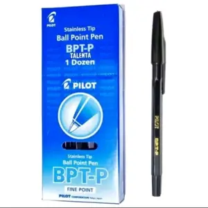 pena pulpen bolpoint pen PILOT BPT-P isi 12 pcs pilihan tinta hitam & biru