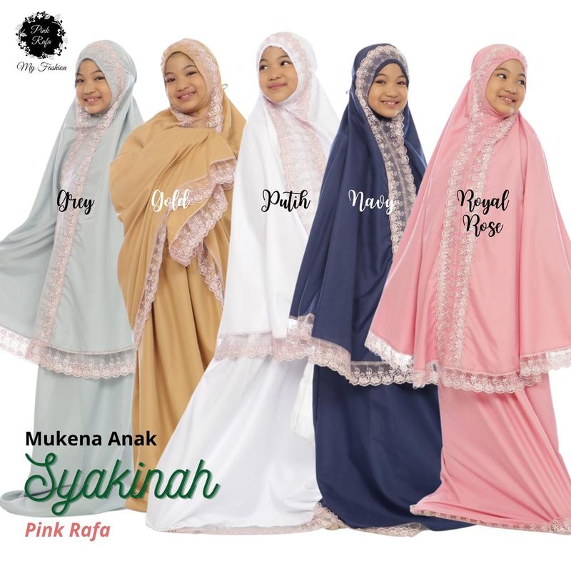 Mukena couple ibu anak lace bordir khadijah syakinah by pink rafa. 1