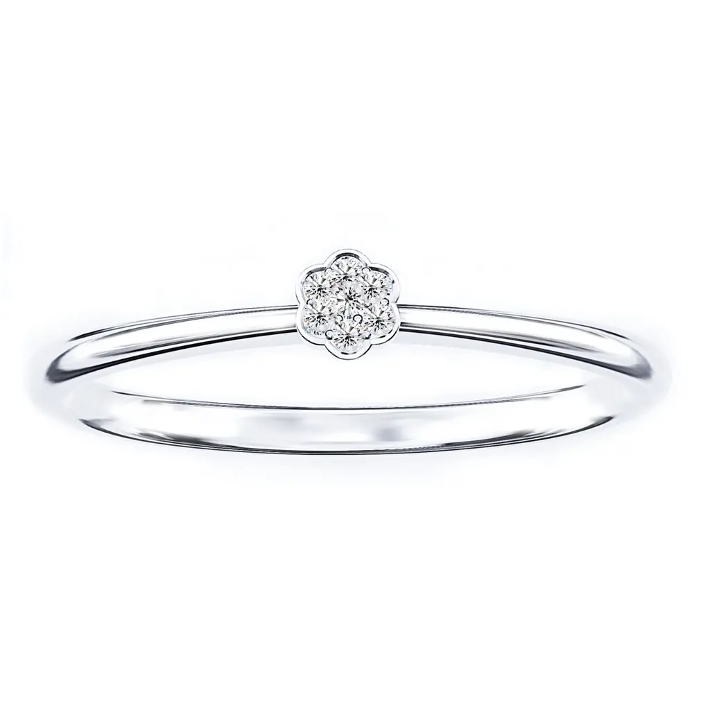 Blossom Illusion Diamond Ring in 14K White Gold