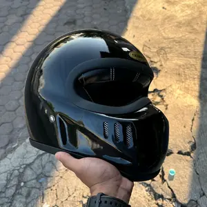 Helm Cakil Bandit XXR Black Glossy custom by crushsrcustoms Helm Retro Classic Vint Helmetage