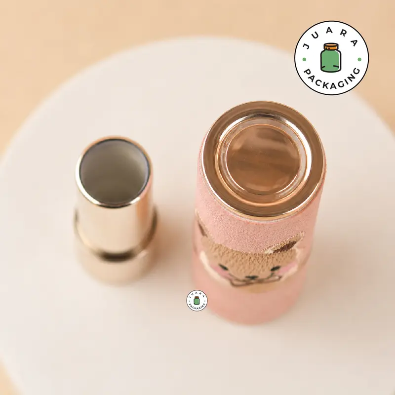 Wadah Lipstik 3.5gr Motif Beruang Lucu – Kemasan Kosmetik Warna Pink Cream Abu untuk Lipstik, Lip Serum, Lipbalm, Makeup Refill Lipstick Unik Imut 3.5 gr 3.5 gram