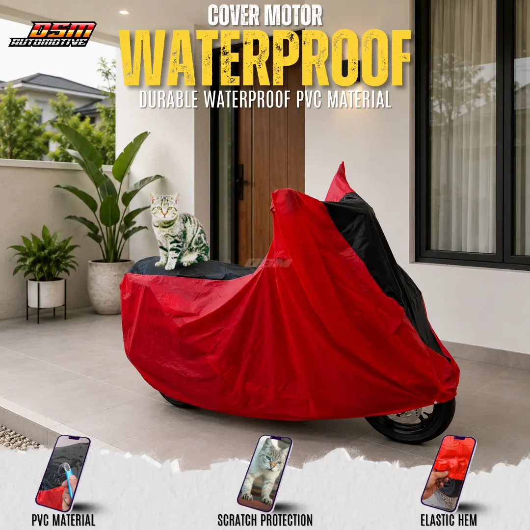Cover Motor Waterproof Beat Scoopy Vario PCX Aerox XMax CRF Bahan PVC Melindungi Dari Hujan Panas Debu dan Gangguan Hewan Peliharaan