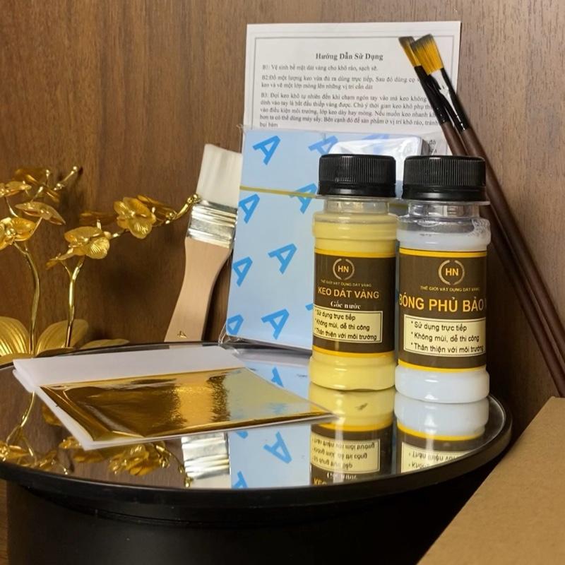 Combo dát vàng 100 lá vàng A Nhật kèm phụ kiện dát trải nghiệm ứng dụng đồ đồng,gỗ,nhựa,pu,thạch cao,thủy tinh,đồ thủ công mỹ nghệ,quà lưu niệm,đồ sưu tầm,hoa quả,... vn đồ trang trí phong thủy Diy cây tiền thần tài cây tiền thần tài