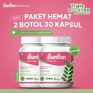 [ PAKET HEMAT ] ASI Booster 30 Kapsul Dengan Triple Booster + Superfood - Pelancar & Peningkat Kualitas ASI Halal BPOM by BunBun