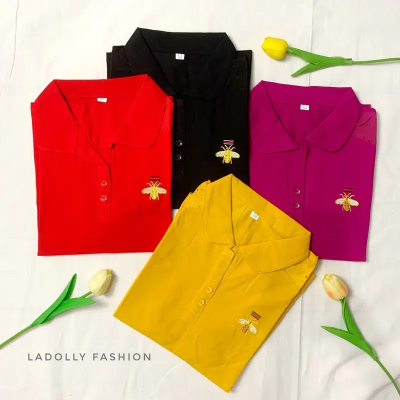 Ladolly - Kaos Import Wanita Kerah Bee Atasan 3