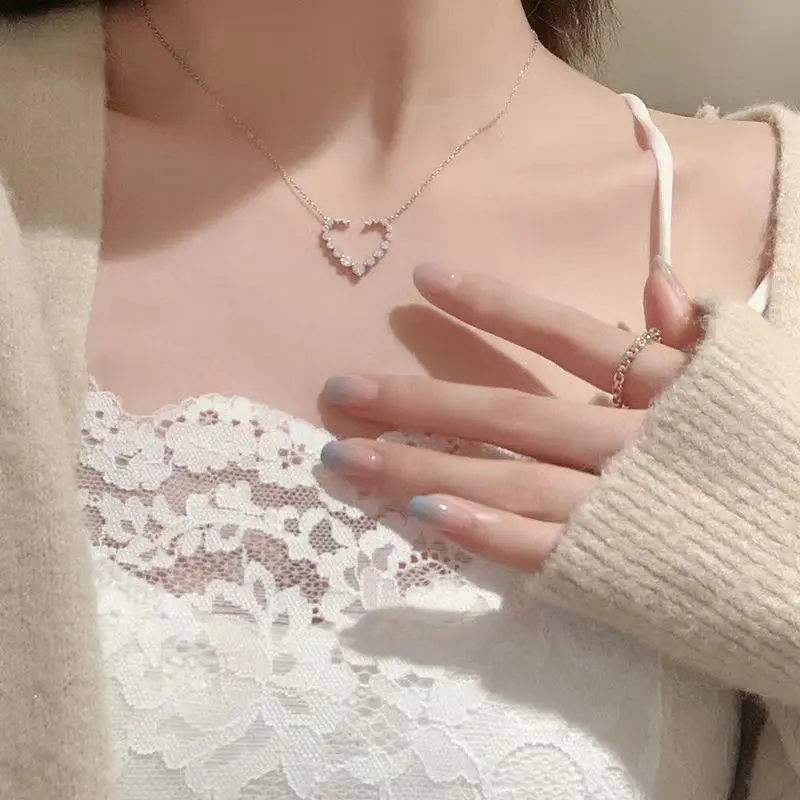 Dave Jewelry (1056) - Kalung Perak Wanita Liontin Love Titanium Asli Anti Karat 0