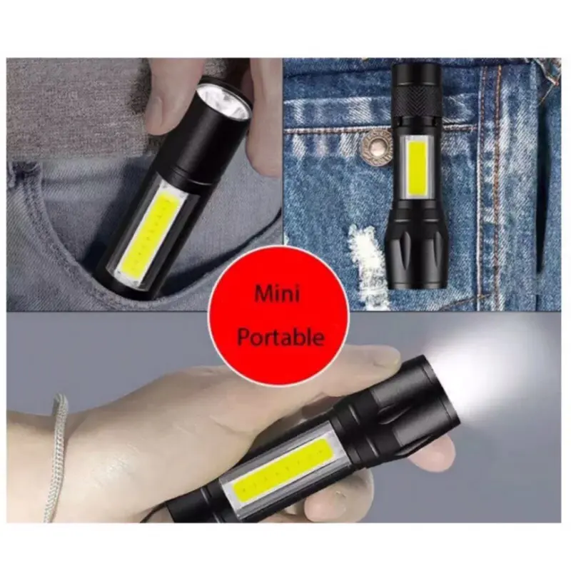 Senter Mini XPE COB Led Zoom Super Terang Swat Police Light Rechargeable / Lampu Pencahayaan 1