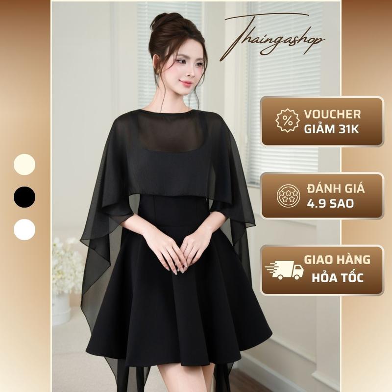  Khăn choàng voan màu trắng màu nude màu đen sang chảnh Đầm lệch vai phối voan sang chảnh 