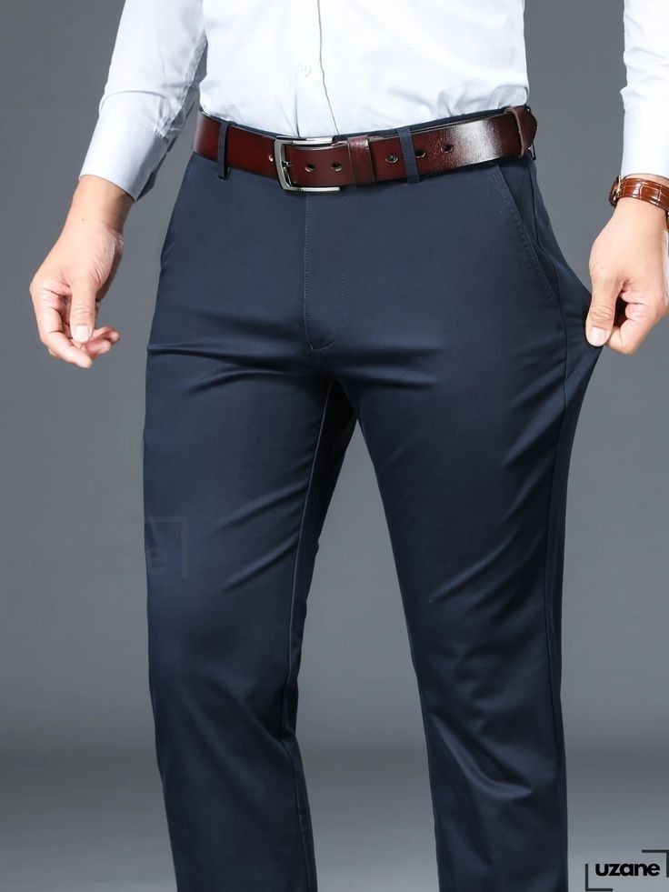 Slimfit Celana Kerja Panjang Bahan Wol Pria Model Terbaru