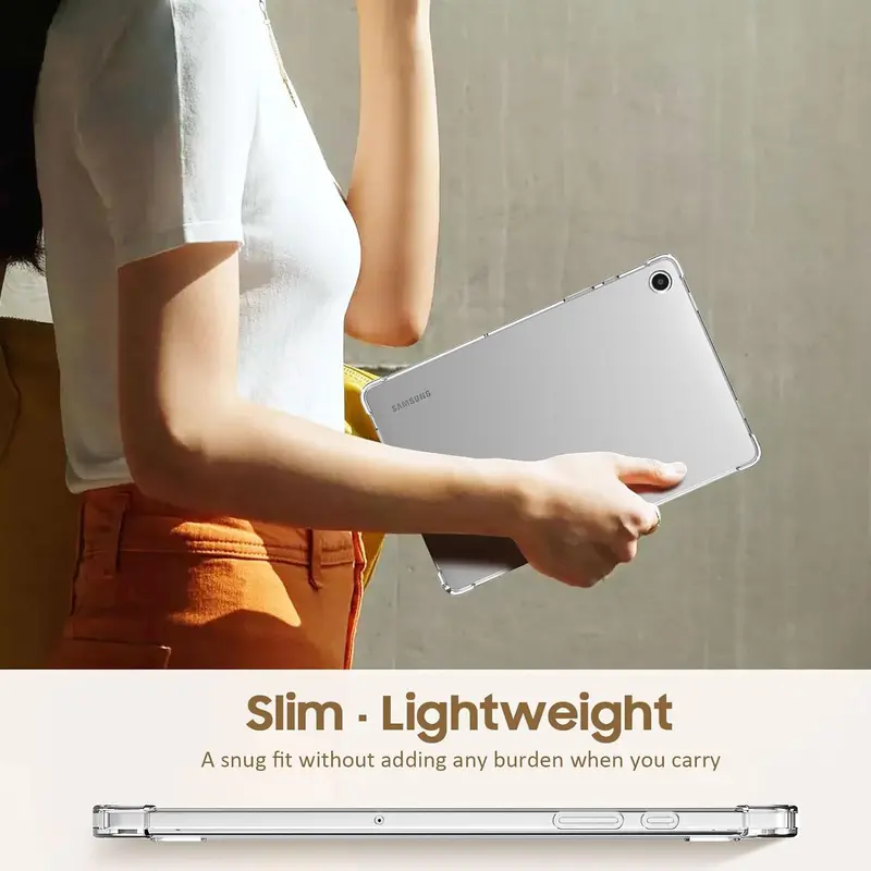 Ốp Cho Samsung Galaxy Tab A9 8.7, Bảo Vệ Chống Rơi Túi Khí Tiên Tiến, TPU Silicon Linh Hoạt Chống Sốc, Chống Trầy Xước, Chống Vàng, Ốp Vỏ Mỏng Ốp Máy Tính Bảng Samsung Galaxy Tab A9 Plus, Trong Suốt 4