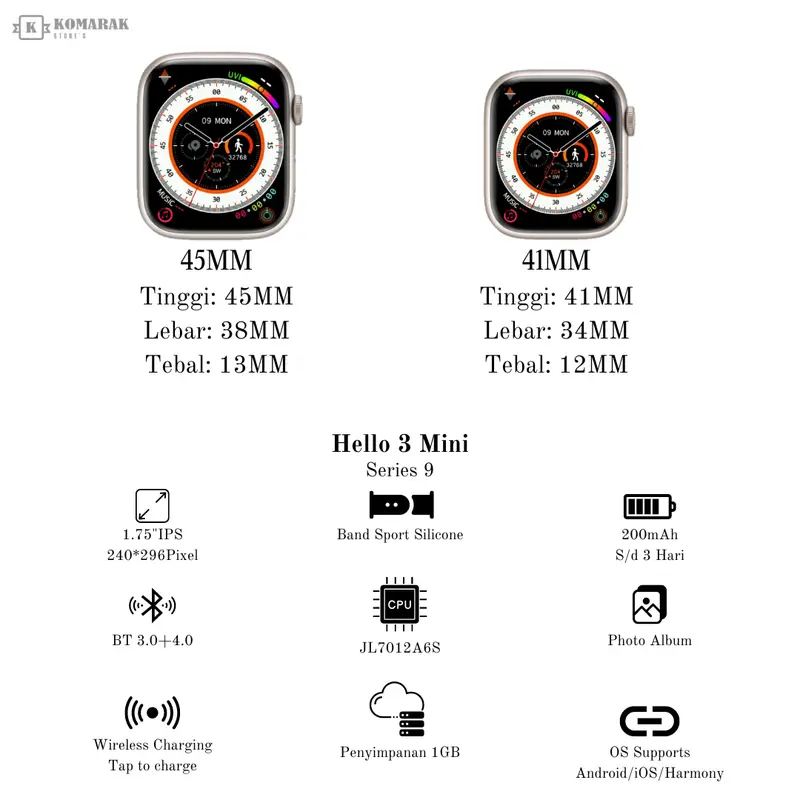 Smartwatch Hello 3 Mini 41MM 1.75" Komarakstore 8