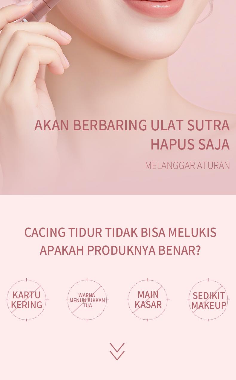 Penyorot bawah mata 2-in-1, tahan air dan tahan keringat, dua ujung, menggabungkan penyorotan dan pencerahan dalam satu.