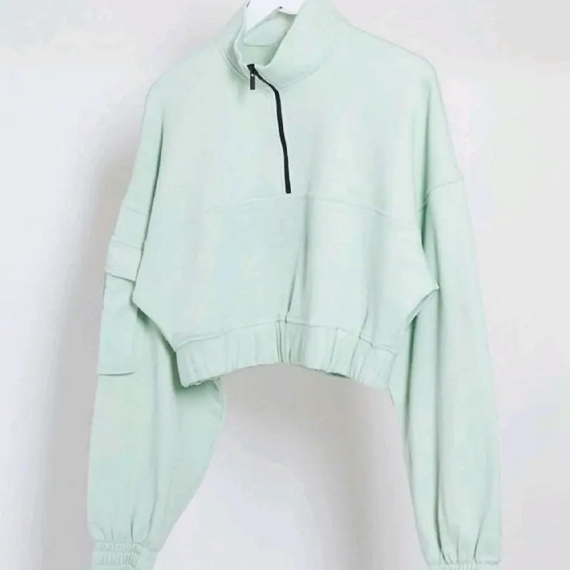 JAKET ZIPpER CROP premium ALL SIZE flecee wanita oversize jaket berkerah tebal style jaket wanita Fleece 0