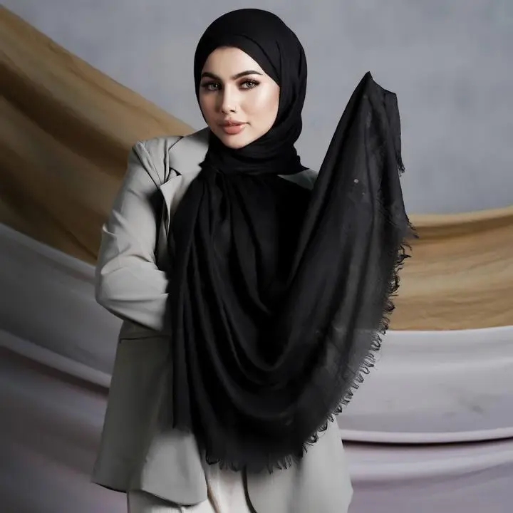Heeriye Series BUNDLING MANJAH - NAVY - ASH GRAY - MATCHA PASHMINA SHAAL Jilbab Muslim Hitam Kerudung Empat Square Segi Pad 7