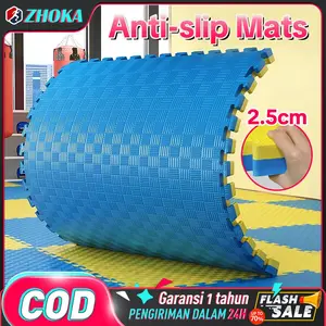 ZHOKA Karpet Taekwondo Matras Anti-Selip untuk Foam Matras Bela Diri Matras Bermain Anak Tebal 100x100x2.5cm Matras Puzzle Alas Lantai