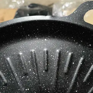 Grill Pan 28/32 /34CM Wajan Pemanggang Bulat Panggangan BBQ Anti Lengket Loyang tipis Kitchenware barbecue plate