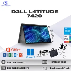 Laptop 2in1 Lipat D3LL L4TITUDE 7420 Intel Core i7 Gen 11 RAm 16GB SSD UP TO 1TB 14" BEST GRADE