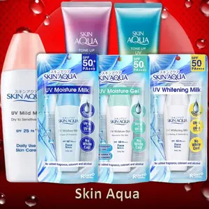 Skin Aqua UV Sunscreen SPF50+ With Tone Up Essence PA++++ Perawatan Wajah Melindungi Kulit Dari Sinar Matahari Hyaluronic Mencerahkan